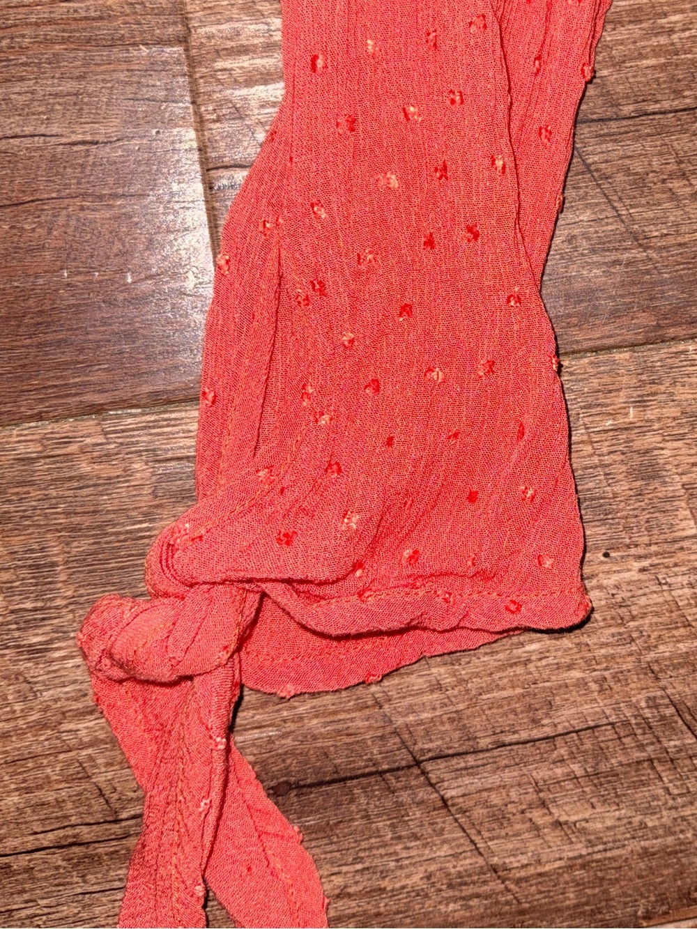 Kaileigh Coral Off-Shoulder Eyelet Sleeves Top - Picture 4 of 6
